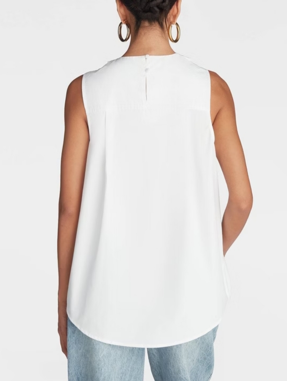 KBB By Khalana Asymmetrical Twist Tank White Size Medium - Picture 7 of 9